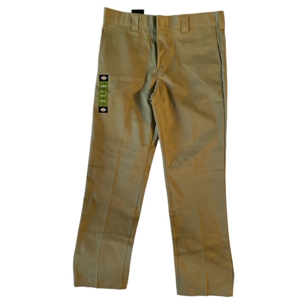 Dickies Work Pant Slim Fit Straight Men's 36 x 34 Khaki Tan NEW